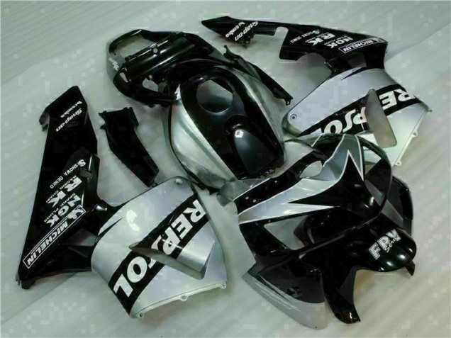 Schwarz Silber Repsol Honda CBR 600 RR 2005-2006 Motorrad Verkleidungen Schwarz Silber Repsol Honda CBR 600 RR 2005-2006 Motorrad Verkleidungen