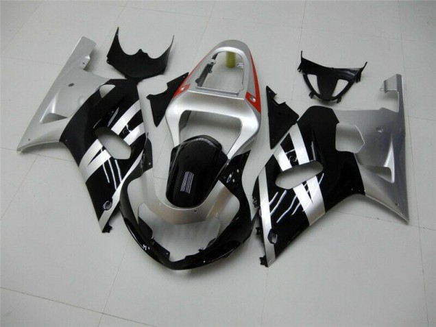 Schwarz Silber Suzuki GSXR 600 / 750 K1 K2 K3 2001-2003 Motorrad Verkleidungen Schwarz Silber Suzuki GSXR 600 / 750 K1 K2 K3 2001-2003 Motorrad Verkleidungen
