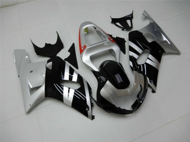 Schwarz Silber Suzuki GSXR 600 / 750 K1 K2 K3 2001-2003 Motorrad Verkleidungen Schwarz Silber Suzuki GSXR 600 / 750 K1 K2 K3 2001-2003 Motorrad Verkleidungen