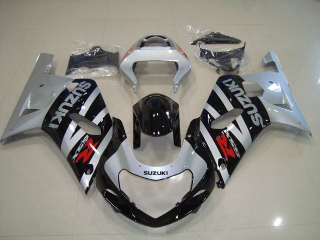 Schwarz Silber Suzuki GSXR 750 K1 K2 K3 2001-2003 Motorrad Verkleidungen Schwarz Silber Suzuki GSXR 750 K1 K2 K3 2001-2003 Motorrad Verkleidungen