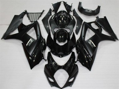 Schwarz Suzuki GSXR 1000 K7 2007-2008 Motorrad Verkleidungen Komplett Sets