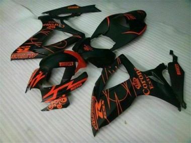 Schwarz Suzuki GSXR 600 / 750 K6 2006-2007 Motorrad Verkleidungen Komplett Sets