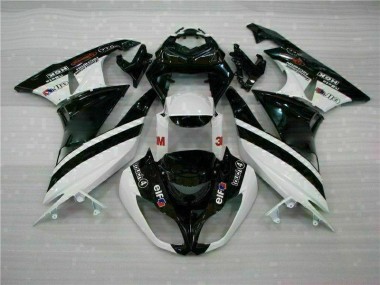 Schwarz Weiß 3M Touch4 Kawasaki ZX6R 2009-2012 Motorrad Verkleidungen