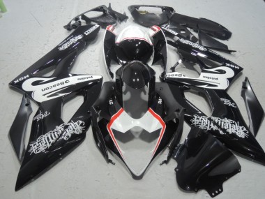Schwarz Weiß Beacon Suzuki GSXR 1000 K5 2005-2006 Motorrad Verkleidungen