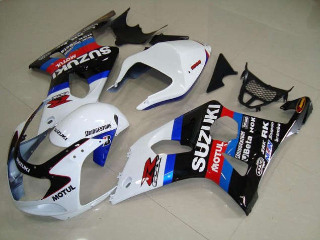 Schwarz Weiß Blau Suzuki GSXR 1000 K1 2000-2002 Motorrad Verkleidungen Schwarz Weiß Blau Suzuki GSXR 1000 K1 2000-2002 Motorrad Verkleidungen