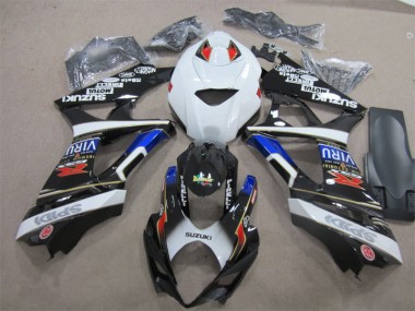 Schwarz Weiß Blau Suzuki GSXR 1000 K7 2007-2008 Motorrad Verkleidungen