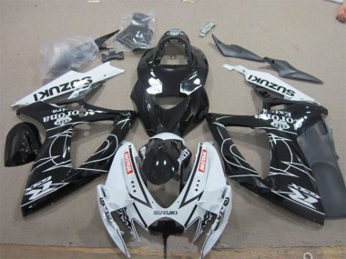 Schwarz Weiß Corona Extra Motul Suzuki GSXR 600 K6 2006-2007 Motorrad Verkleidungen