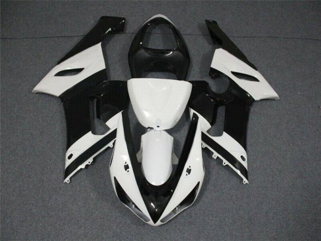 Schwarz Weiß Kawasaki ZX6R 2005-2006 Motorrad Verkleidung Schwarz Weiß Kawasaki ZX6R 2005-2006 Motorrad Verkleidung