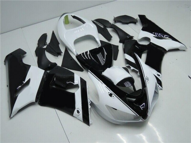 Schwarz Weiß Kawasaki ZX6R 2005-2006 Motorrad Verkleidungen