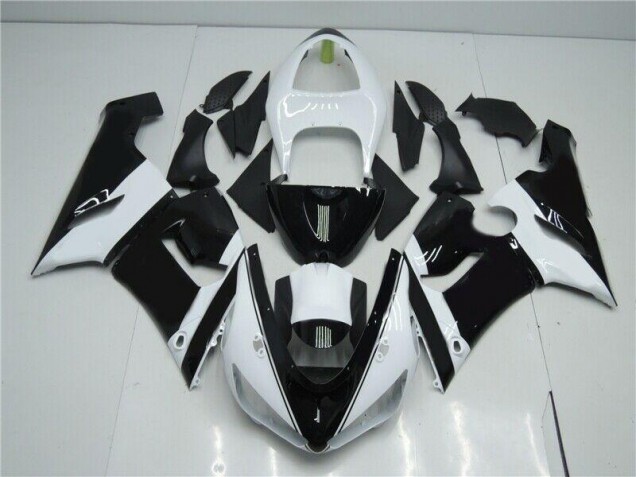 Schwarz Weiß Kawasaki ZX6R 2005-2006 Motorrad Verkleidungen