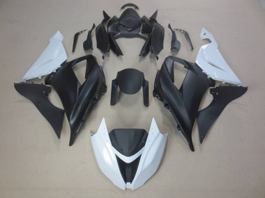 Schwarz Weiß Kawasaki ZX6R 2013-2018 Motorrad Verkleidung