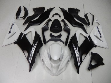 Schwarz Weiß Kawasaki ZX6R 2013-2018 Motorrad Verkleidungen