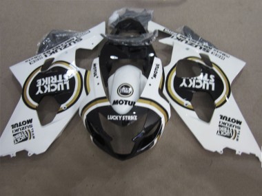 Schwarz Weiß Lucky Strike Motul Suzuki GSXR 600 K4 2004-2005 Motorrad Verkleidungen