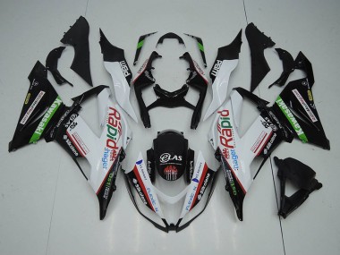 Schwarz Weiß Rapid Hager Kawasaki ZX6R 2013-2018 Motorrad Verkleidungen