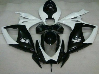 Schwarz Weiß Suzuki GSXR 600 / 750 K6 2006-2007 Motorrad Verkleidungen