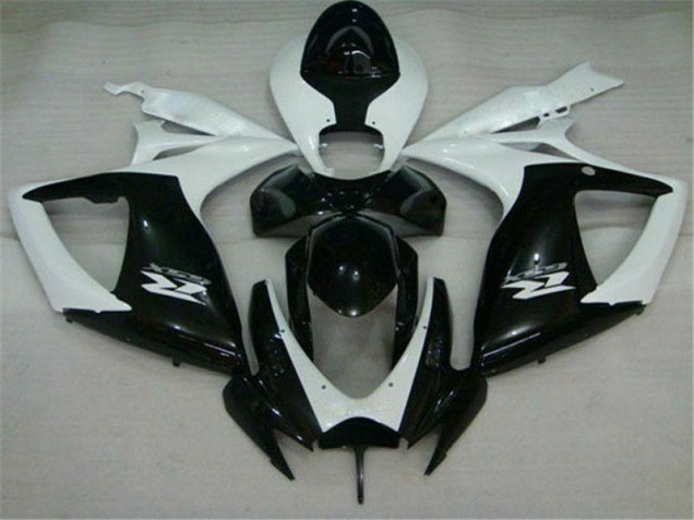Schwarz Weiß Suzuki GSXR 600 / 750 K6 2006-2007 Motorrad Verkleidungen Schwarz Weiß Suzuki GSXR 600 / 750 K6 2006-2007 Motorrad Verkleidungen