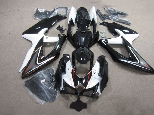 Schwarz Weiß Suzuki GSXR 600 K8 2008-2010 Motorrad Verkleidung Schwarz Weiß Suzuki GSXR 600 K8 2008-2010 Motorrad Verkleidung