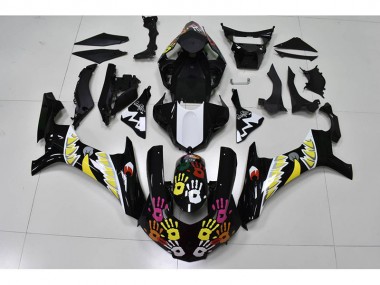 Schwarz Weiß Yamaha R1 2015-2019 Motorrad Verkleidungen