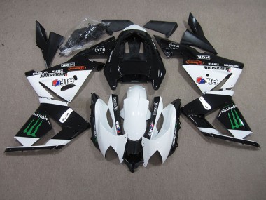 Schwarz Weißes Monster Kawasaki ZX10R 2003-2005 Motorrad Verkleidungen