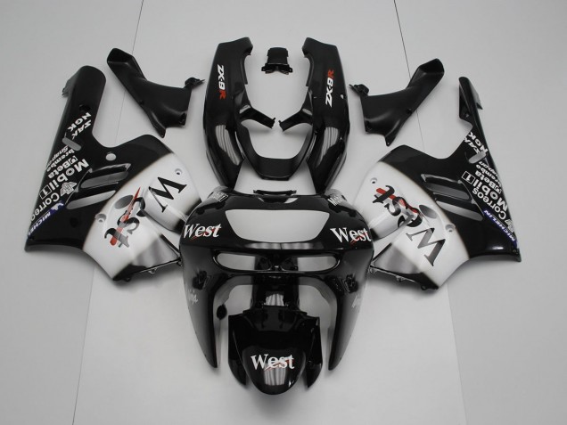 Schwarz Weißes Westmuster Kawasaki ZX9R 1994-1997 Motorrad Verkleidungen Schwarz Weißes Westmuster Kawasaki ZX9R 1994-1997 Motorrad Verkleidungen