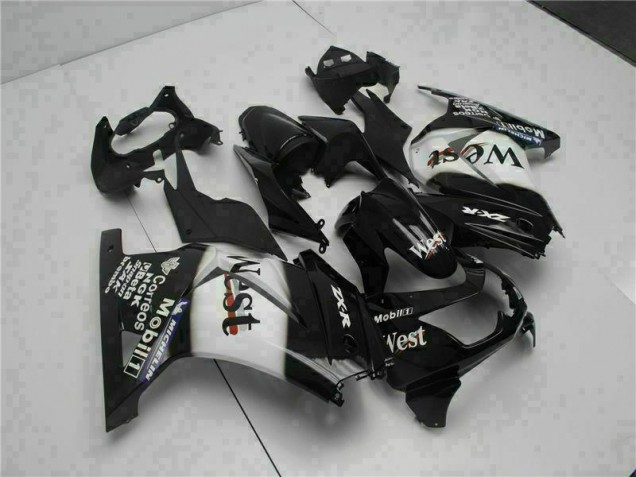 Schwarz West Kawasaki EX250 2008-2012 Motorrad Verkleidungen Schwarz West Kawasaki EX250 2008-2012 Motorrad Verkleidungen