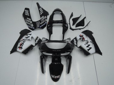 Schwarz West Kawasaki ZX9R 1998-1999 Motorrad Verkleidungen