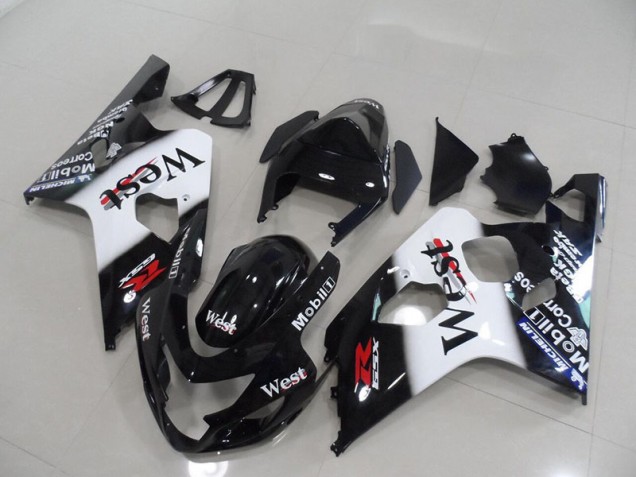 Schwarz West Suzuki GSXR 750 K4 2004-2005 Motorrad Verkleidungen Schwarz West Suzuki GSXR 750 K4 2004-2005 Motorrad Verkleidungen