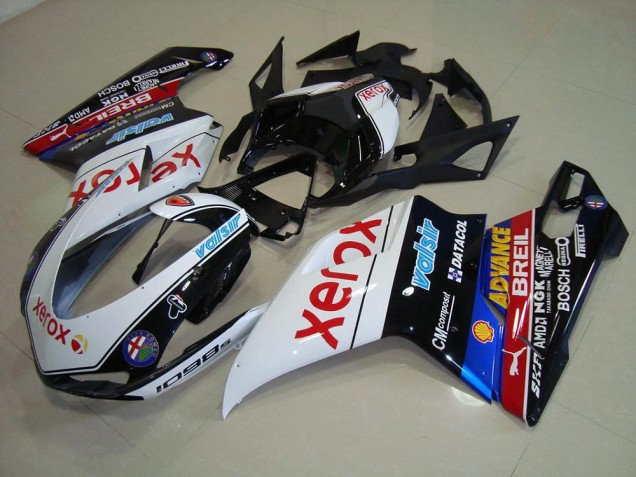 Schwarz Xerox Ducati 848 1098 1198 2007-2014 Motorrad Verkleidungen Schwarz Xerox Ducati 848 1098 1198 2007-2014 Motorrad Verkleidungen