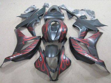 Schwarz mit roter Flamme Honda CBR 600 RR 2007-2008 Motorrad Verkleidungen