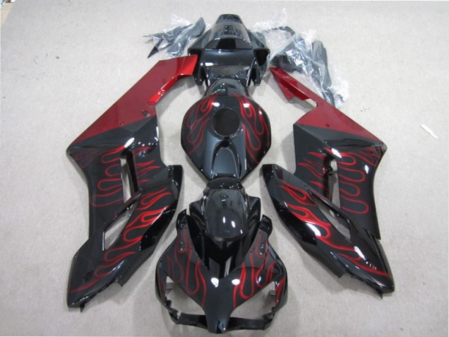Schwarz rote Flamme Honda CBR 1000 RR 2004-2005 Motorrad Verkleidung Schwarz rote Flamme Honda CBR 1000 RR 2004-2005 Motorrad Verkleidung