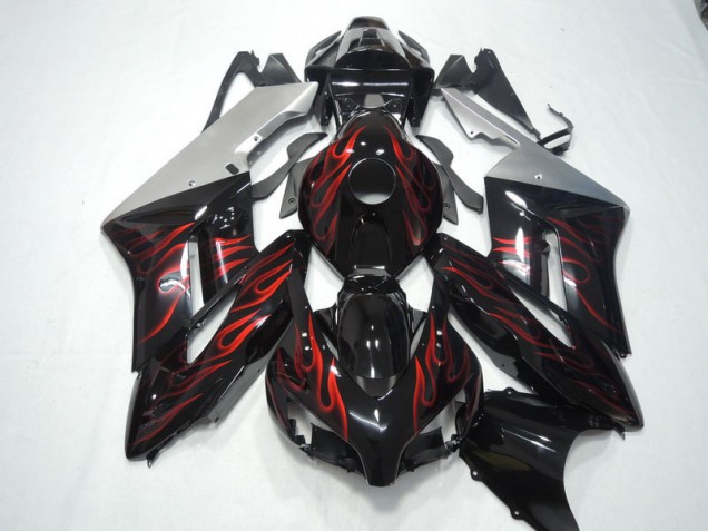 Schwarz rote Flamme Honda CBR 1000 RR 2004-2005 Motorrad Verkleidungen Schwarz rote Flamme Honda CBR 1000 RR 2004-2005 Motorrad Verkleidungen