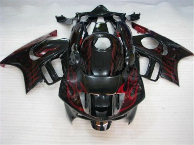 Schwarz rote Flamme Honda CBR 600 F3 1995-1998 Motorrad Verkleidungen