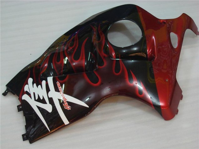 Schwarz rote Flamme Suzuki GSXR 1300 Hayabusa 1996-2007 Motorrad Verkleidung Schwarz rote Flamme Suzuki GSXR 1300 Hayabusa 1996-2007 Motorrad Verkleidung