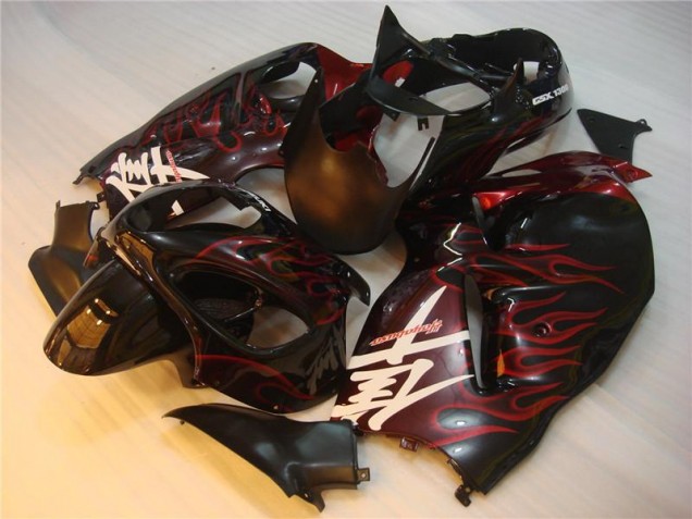 Schwarz rote Flamme Suzuki GSXR 1300 Hayabusa 1996-2007 Motorrad Verkleidung Schwarz rote Flamme Suzuki GSXR 1300 Hayabusa 1996-2007 Motorrad Verkleidung