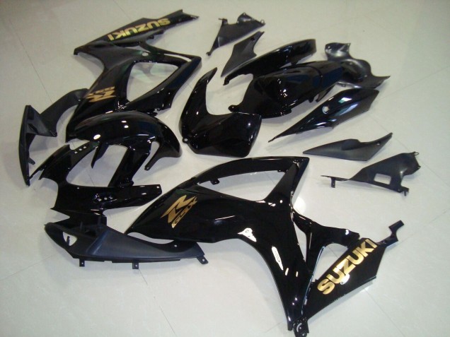 Schwarz und Gold Aufkleber Suzuki GSXR 750 K6 2006-2007 Motorrad Verkleidungen Schwarz und Gold Aufkleber Suzuki GSXR 750 K6 2006-2007 Motorrad Verkleidungen