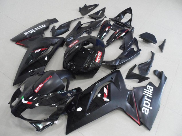 Schwarz und Matt Schwarz Aprilia RS 125 2006-2011 Motorrad Verkleidungen Schwarz und Matt Schwarz Aprilia RS 125 2006-2011 Motorrad Verkleidungen
