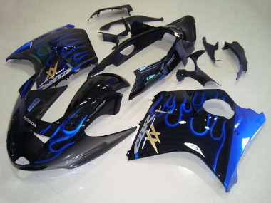 Schwarze Blau Flamme Honda CBR 1100 XX Blackbird 1996-2007 Motorrad Verkleidungen
