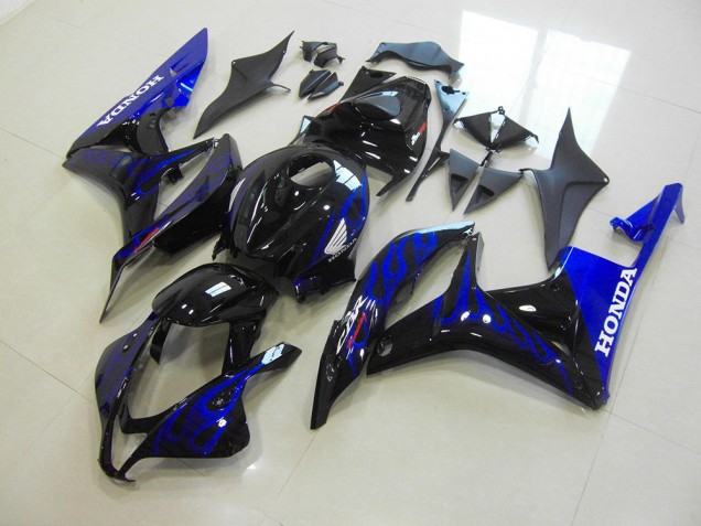 Schwarze Blau Flamme Honda CBR 600 RR 2007-2008 Motorrad Verkleidungen Schwarze Blau Flamme Honda CBR 600 RR 2007-2008 Motorrad Verkleidungen