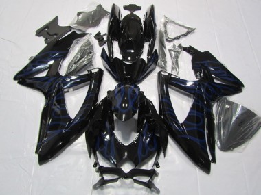 Schwarze Blau Flamme Suzuki GSXR 600 K8 2008-2010 Motorrad Verkleidungen