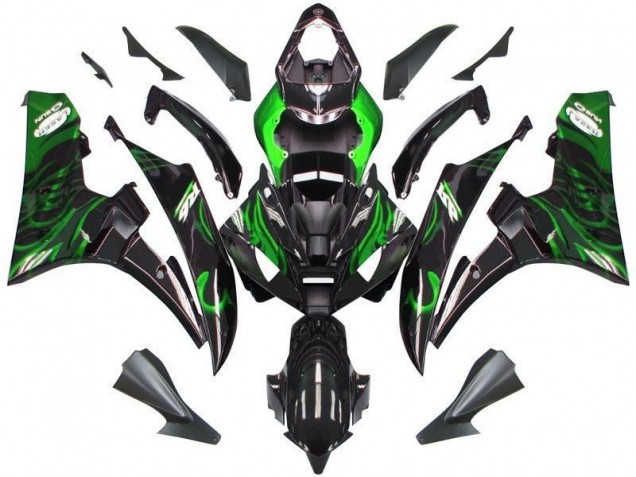 Schwarze Grüne Flamme Yamaha R6 2006-2007 Motorrad Verkleidungen Schwarze Grüne Flamme Yamaha R6 2006-2007 Motorrad Verkleidungen