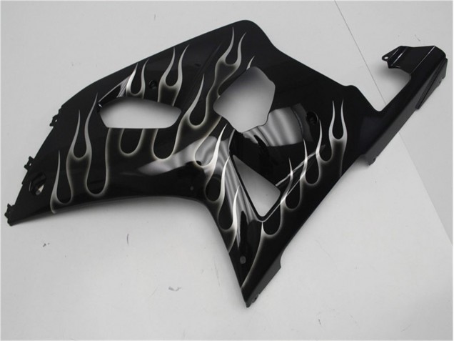 Schwarze Weiße Flamme Suzuki GSXR 600 / 750 K1 K2 K3 2001-2003 Motorrad Verkleidungen Schwarze Weiße Flamme Suzuki GSXR 600 / 750 K1 K2 K3 2001-2003 Motorrad Verkleidungen