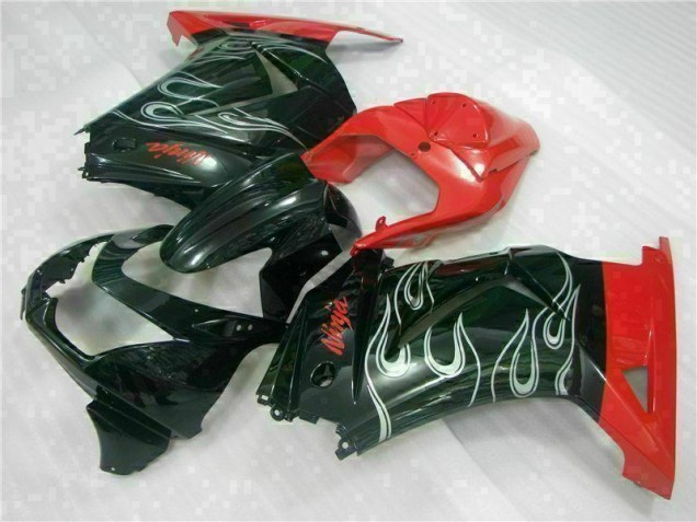 Schwarzer Roter Ninja Kawasaki EX250 2008-2012 Motorrad Verkleidungen Schwarzer Roter Ninja Kawasaki EX250 2008-2012 Motorrad Verkleidungen