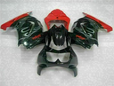 Schwarzer Roter Ninja Kawasaki EX250 2008-2012 Motorrad Verkleidungen