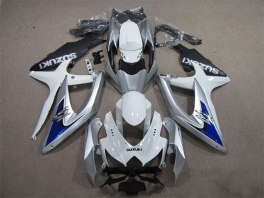 Silber Blau Weiß Suzuki GSXR 600 K8 2008-2010 Motorrad Verkleidungen