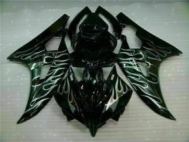 Silber Flamme Schwarz Yamaha R6 2006-2007 Motorrad Verkleidungen