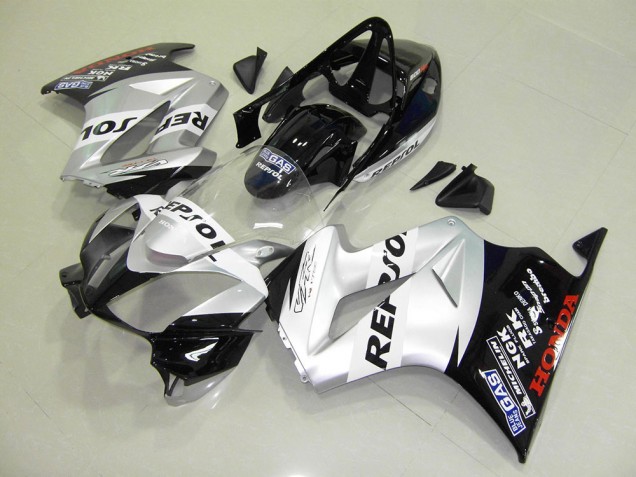 Silber Repsol Honda VFR 800 2002-2013 Motorrad Verkleidungen Silber Repsol Honda VFR 800 2002-2013 Motorrad Verkleidungen