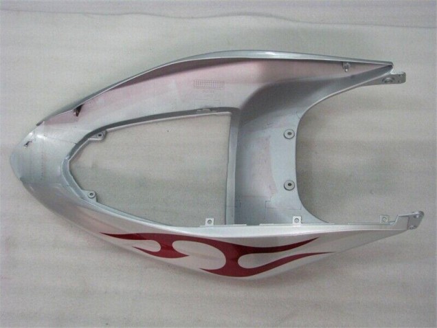 Silber Rot Flammen Kawasaki ZX6R 2005-2006 Motorrad Verkleidungen Silber Rot Flammen Kawasaki ZX6R 2005-2006 Motorrad Verkleidungen