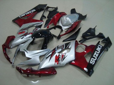 Silber Rot Suzuki GSXR 1000 K5 2005-2006 Motorrad Verkleidungen