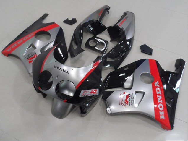 Silber Schwarz Rot Honda CBR 250 RR MC22 1991-1998 Motorrad Verkleidungen Silber Schwarz Rot Honda CBR 250 RR MC22 1991-1998 Motorrad Verkleidungen