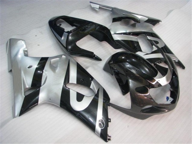 Silber Schwarz Suzuki GSXR 600 / 750 K1 K2 K3 2001-2003 Motorrad Verkleidungen Silber Schwarz Suzuki GSXR 600 / 750 K1 K2 K3 2001-2003 Motorrad Verkleidungen